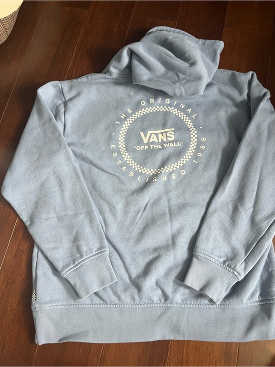 Vans Tops - Vans Women’s Dusty Slate Blue Off The Wall Pullover Graphic Hoodie Sweatshirt S